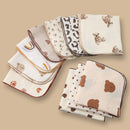 Baby Bib Towel Boys Girls 0-12M Breathable Soft Face Towel Drooling Bib with Hanging Hook Infant Feeding Burp Cloth