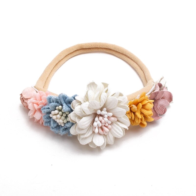 Baby Headband Cute Elastic Flower Rhinestone Hair Band Newborn Toddler Headband for Baby Infant Toddler Girls Hair Accessories