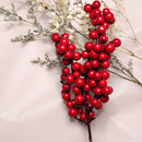 5Pcs Artificial Red Christmas Berries Pine Cone Branches For Christmas Home DIY Wreath Decorations Xmas Tree Ornaments Noel 2023