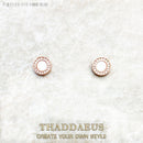 Round Shell Studs Earrings Romantic Pure 925 Sterling Silver Jewerly Gift For Women