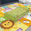 Baby Play Mat Foldable Children Carpet Double-Sided Cartoon Pattern Kids Room Carpet Educational Activity Surface Easy to Carry