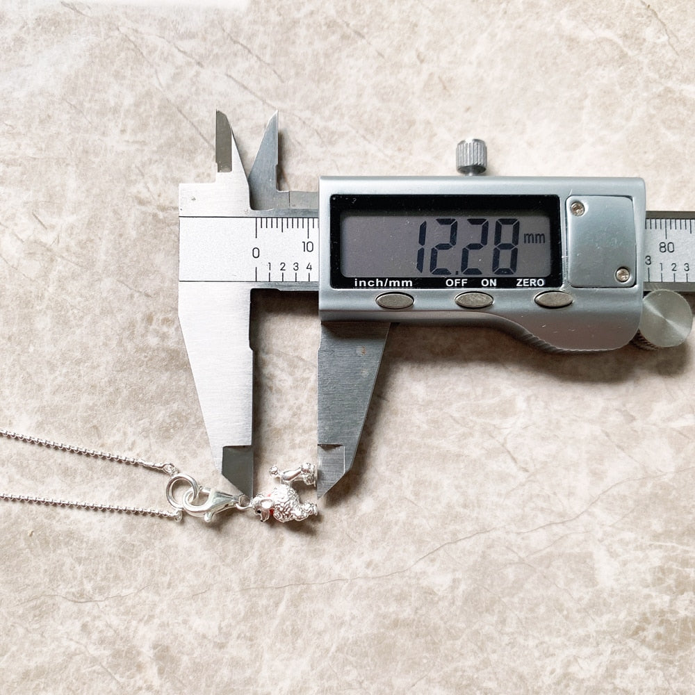 Charm Necklace Poodle Dog Spring Fine Jewelry Europe Solid 925 Sterling Silver Cute Gift For Women Girls