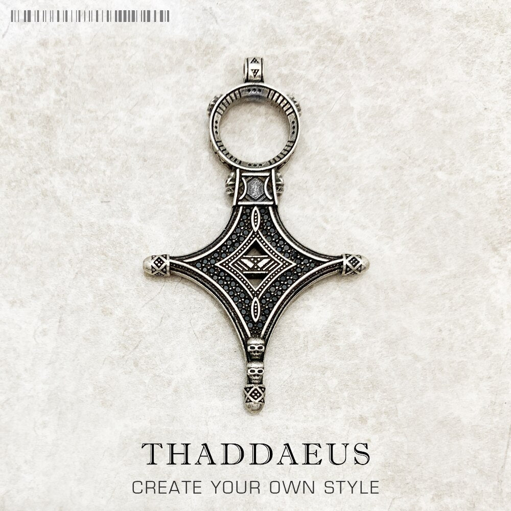 Pendant Lucky Ethno Cross New Vintage 925 Sterling Silver Fine Jewelry Europe Style Bijoux Accessories Gift For Woman & Men