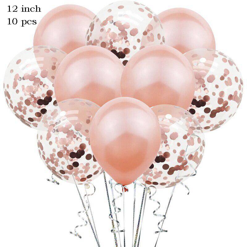 10 PCS 12 Inch Latex Balloons and Colored Confetti Balloon Birthday Party Baby Shower Wedding Graduation Decoration - anconmall