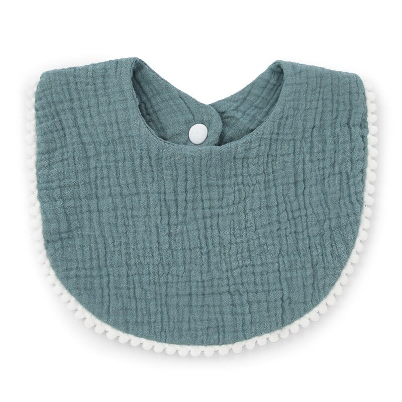 Baby Bandana Drool Bibs with Ruffle Lace Trim Solid Color Infant Toddler Boys Girls Drooling Teething Saliva Towel Cotton Super