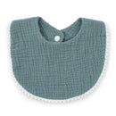 Baby Bandana Drool Bibs with Ruffle Lace Trim Solid Color Infant Toddler Boys Girls Drooling Teething Saliva Towel Cotton Super