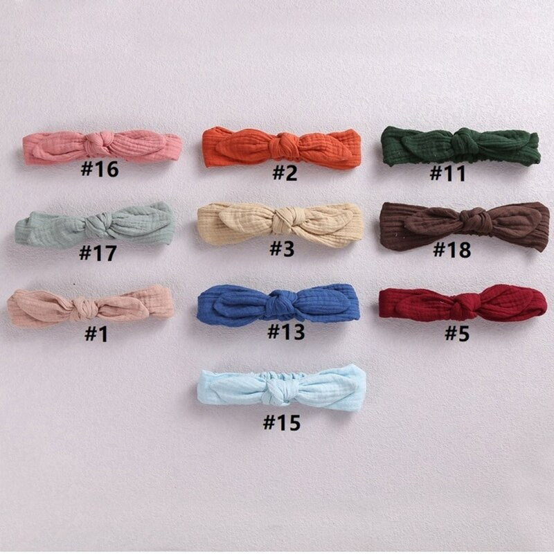 Baby Elastic Hair Band Bow Headbands Solid Color Headband For Kids Girls Cotton Turban Hairband Children Headband