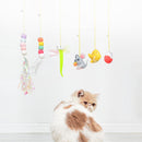 Hanging Elastic Rope Feather Cat Stick Funny Cat Toy with Small Bell Interactive Playing Teaser Wand Toy for Kitten Cat Supplies - anconmall