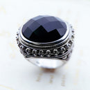 Cocktail Ring Black Oval CZ Skull Skeleton,Europe Style Fashion Jewelry Gift In 925 Sterling Silver For Men &amp; Women