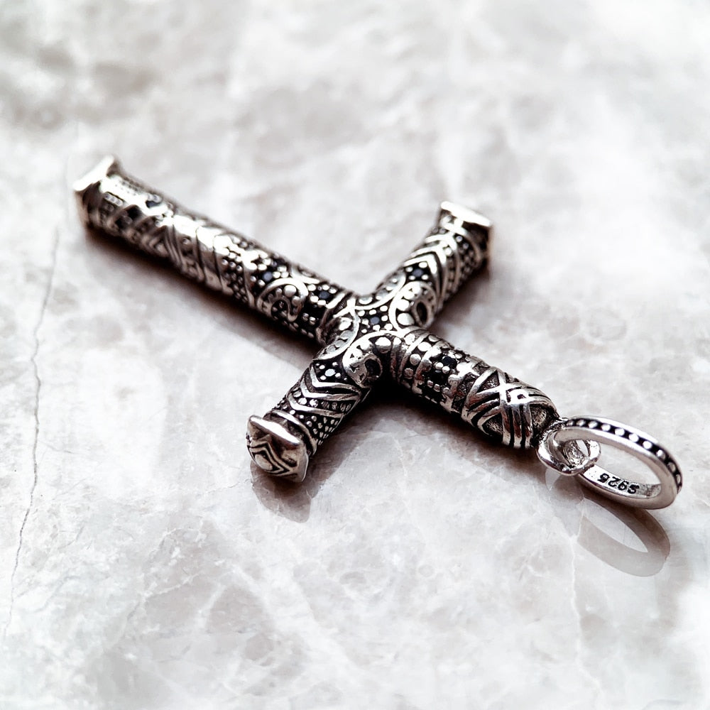 Pendant Maori Iconic Ornamentation Cross Fine Jewelry Europe 925 Sterling Silver Ethno Gift For Women Men