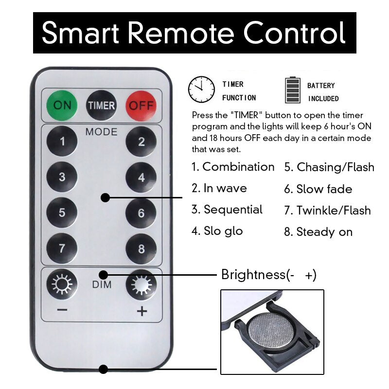 10M 100LED Copper Wire String Fairy Lights Garland for Christmas Party Wedding Decoration Holiday Outdoor Lamp Remote Control