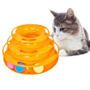Pet Cat Toy Three Levels Tower Disc Cat Intelligence Amusement Triple Pay Disc Cat Tracks Toys Ball Training Plate Toys for Cats
