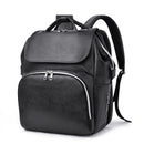 PU Leather Backpack 5-Piece Baby Diaper Bag Solid Color Mommy Maternity Bag Large Capacity Travel Stroller Bag with Diaper Bed