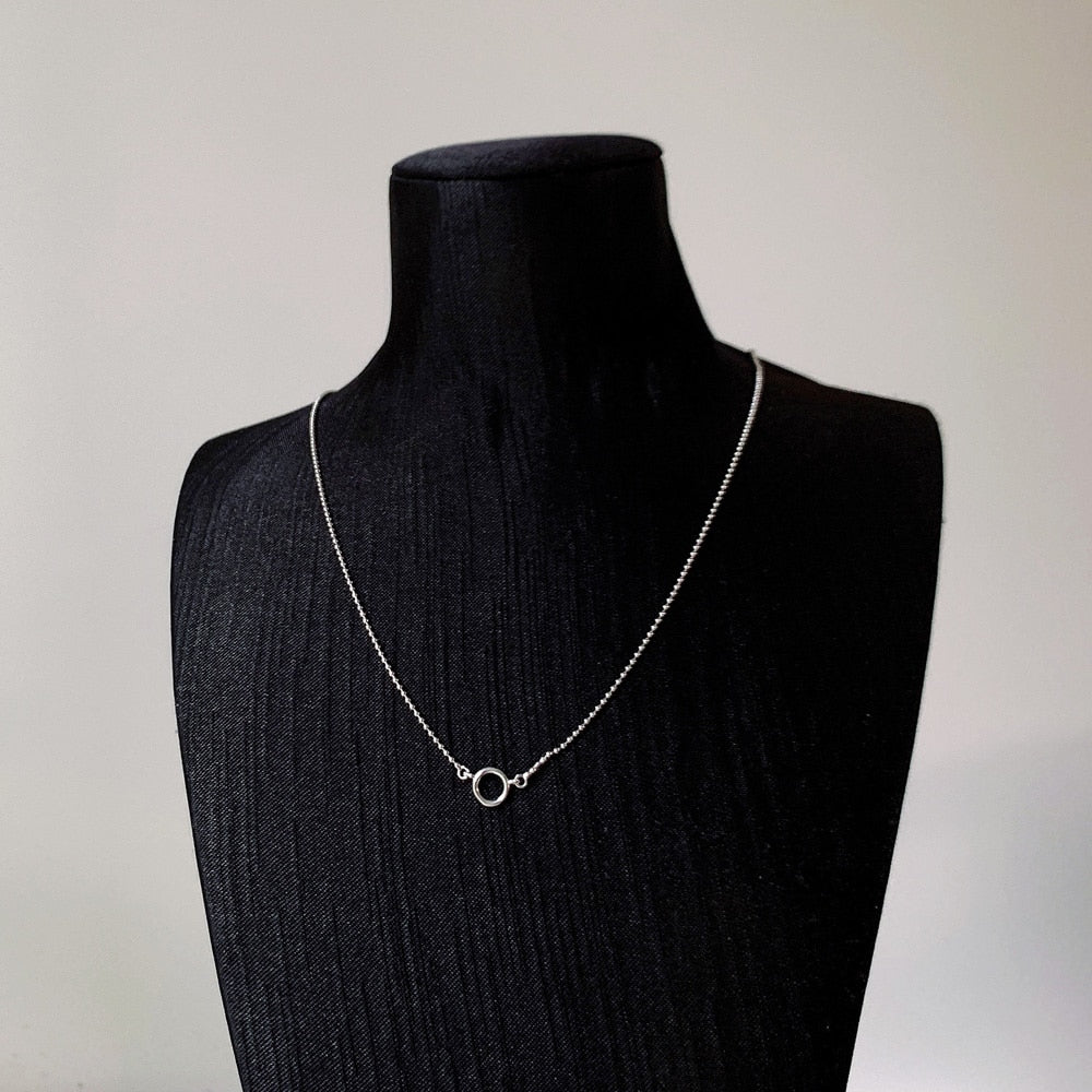 Charm Necklace Round Carrier Winter Fashion Filigree Jewelry Europe 925 Sterling Silver Gift For Women Men