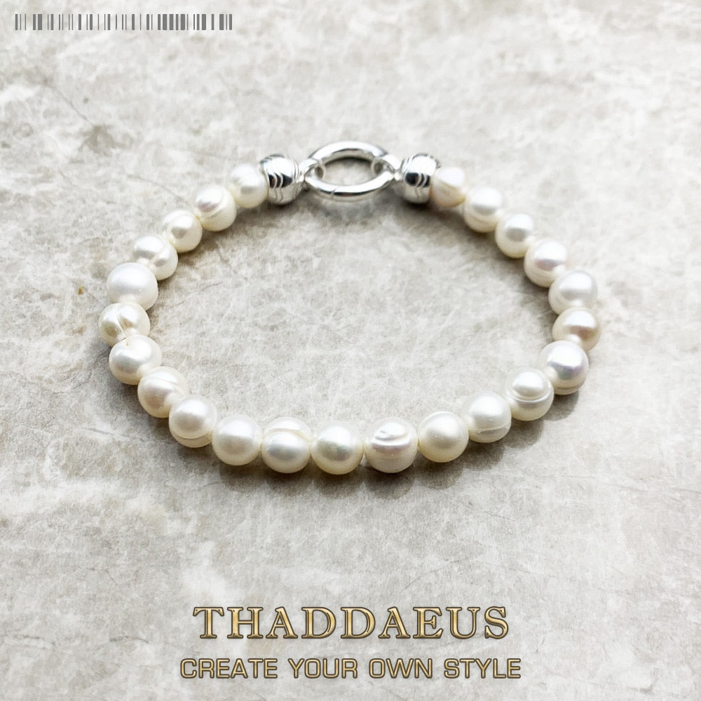 Beads Bracelet Freshwater Pearls Europe Fine Acessories Jewelry Romantic Pure 925 Sterling Silver Gift for Women