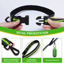2m Hands-Free Bungee Nylon Dog Leash with Adjustable Waist Belt Reflective Stitching and Padded Handle for Pets Running Training - anconmall