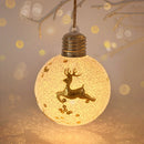 2023 LED Christmas Ball Lights Snowflake Elk Pattern Xmas Tree Hanging Pendant Ornaments Christmas Decorations for Home New Year