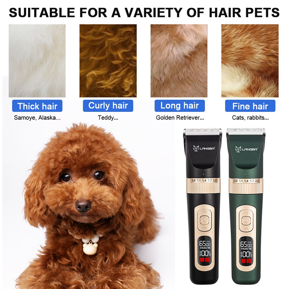 Dog Hair Electric Trimmer USB Charging Pet Dog Cat Hair Clipper Low Noise Rechargeable Cordless Grooming Scissor Shaver for Pet - anconmall