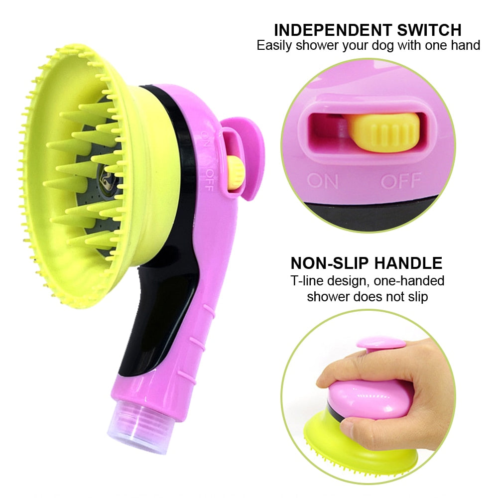 Pet Dog Bathing Shower Head Sprayers Cleaning Hair Wash Soft Massage Brush for Dog Cat Comb Pet Washing Sprinkler Scrubber - anconmall