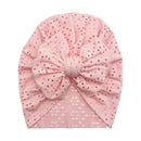 1Pc Newborn Fetal Hat Summer Hollow Breathable Baby Bow Knotted Polyester Hats for Newborn Infant Headwear Baby Shower Caps