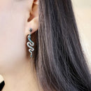Drop Earrings Blue Snake Europe Style Handcrafted Good Fashion Jewelry Bohemia Gift For Women 925 Sterling Silver