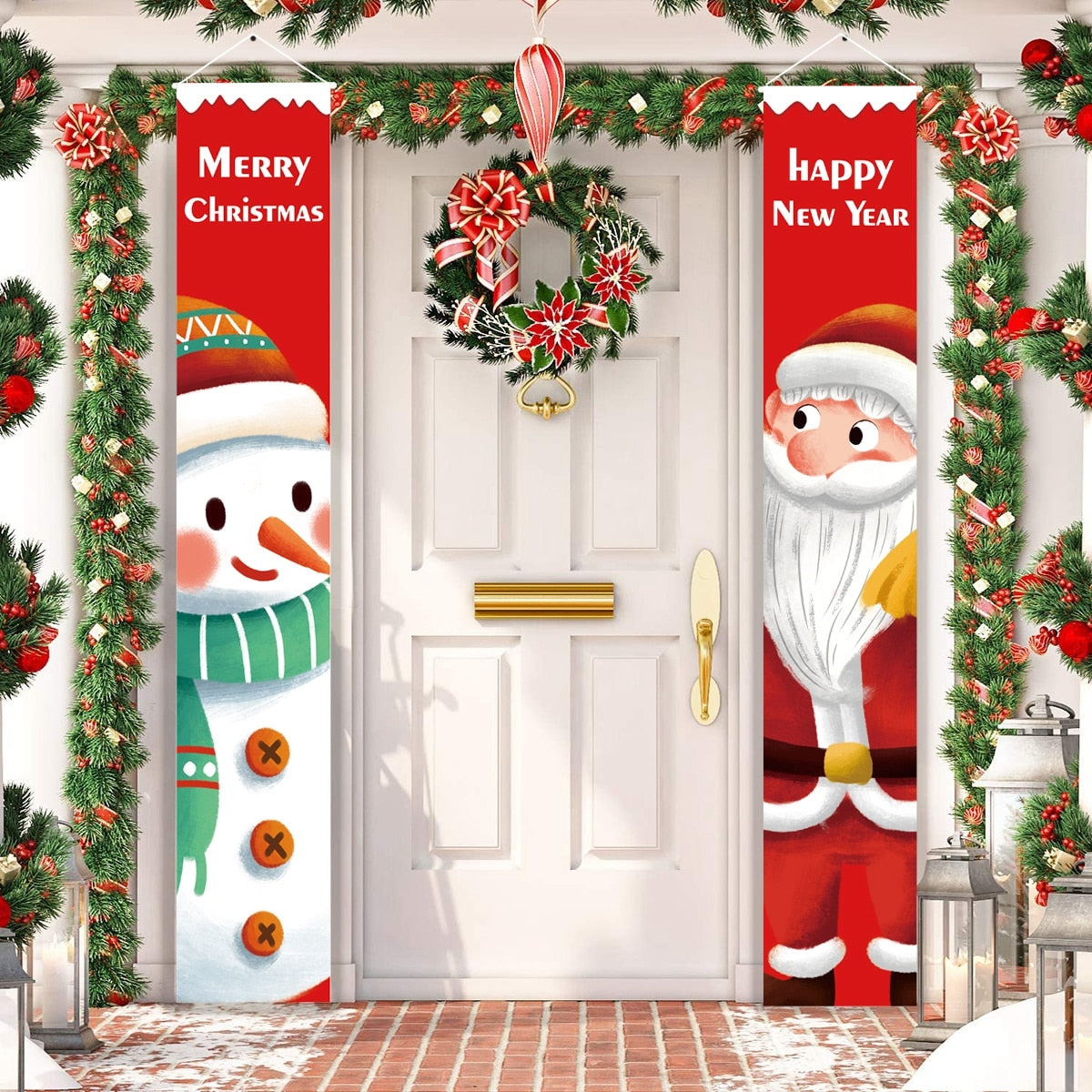 Christmas Door Banner Merry Christmas Decor for Home Hanging 2022 Xmas Ornaments Navidad Natal Nole Happy New Year Gift 2022 - anconmall