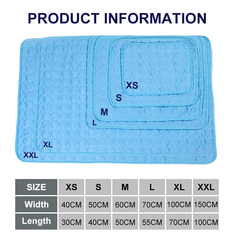 Pet Lightweight Soft Cooling Fabric Mat Comfortable Foldable Summer Stay Cool Bed Pad for Dog Cat Sofa Blanket Machine Washable - anconmall
