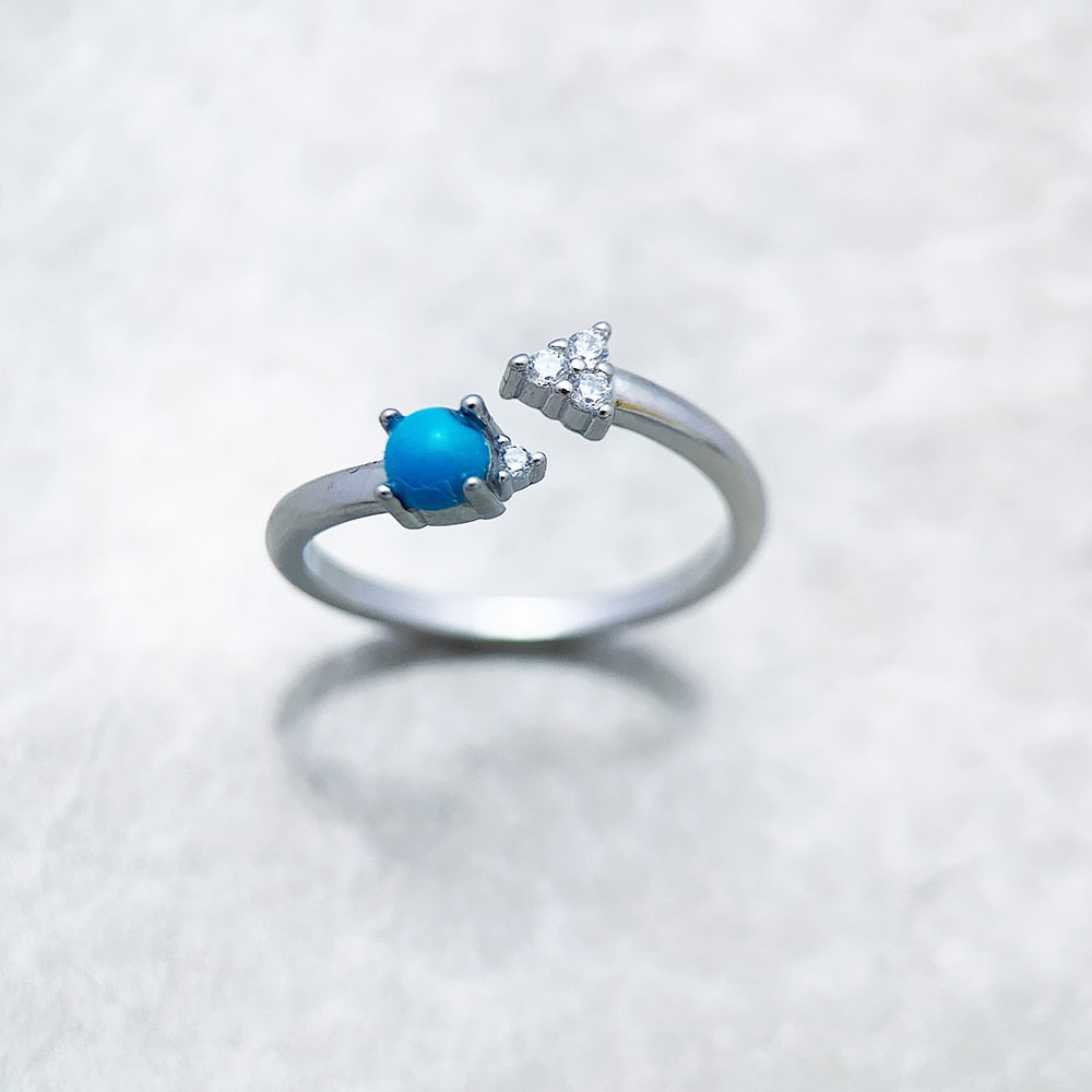 Ring Arrow Blue,Europe Fine Jewerly For Women,2023 Spring Trendy Ocean Spirit Gift In 925 Sterling Silver