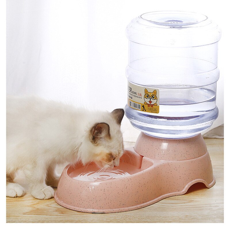 3.8L Gravity Pet Water Dispenser Cat Automatic Feeder Plastic Dog Bottle Water Fountain Food Water Dispenser Cats Feeding Bowl