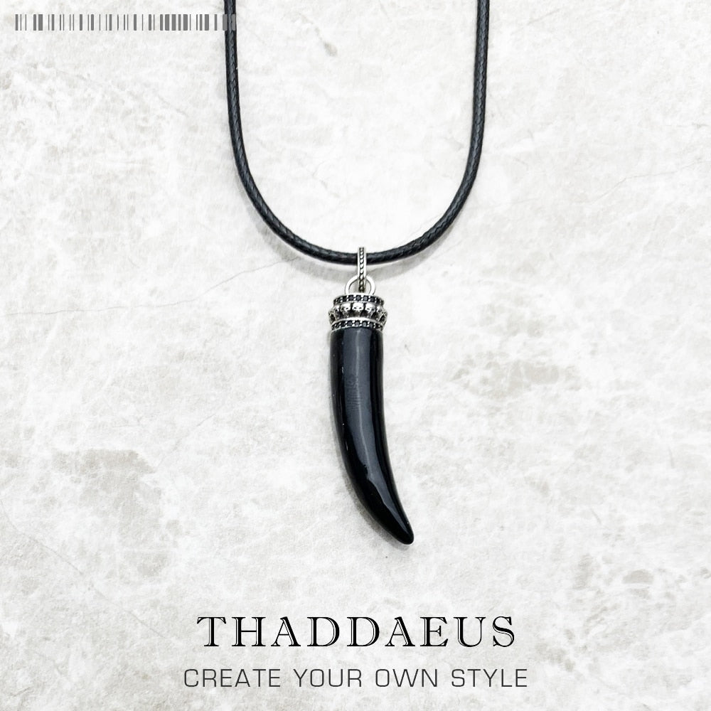 Beads Necklace Tooth, Brand New  Max Rope Fashion Jewelry Europe Style Rebel Cross Bijoux Gift For Men & Women Friend @