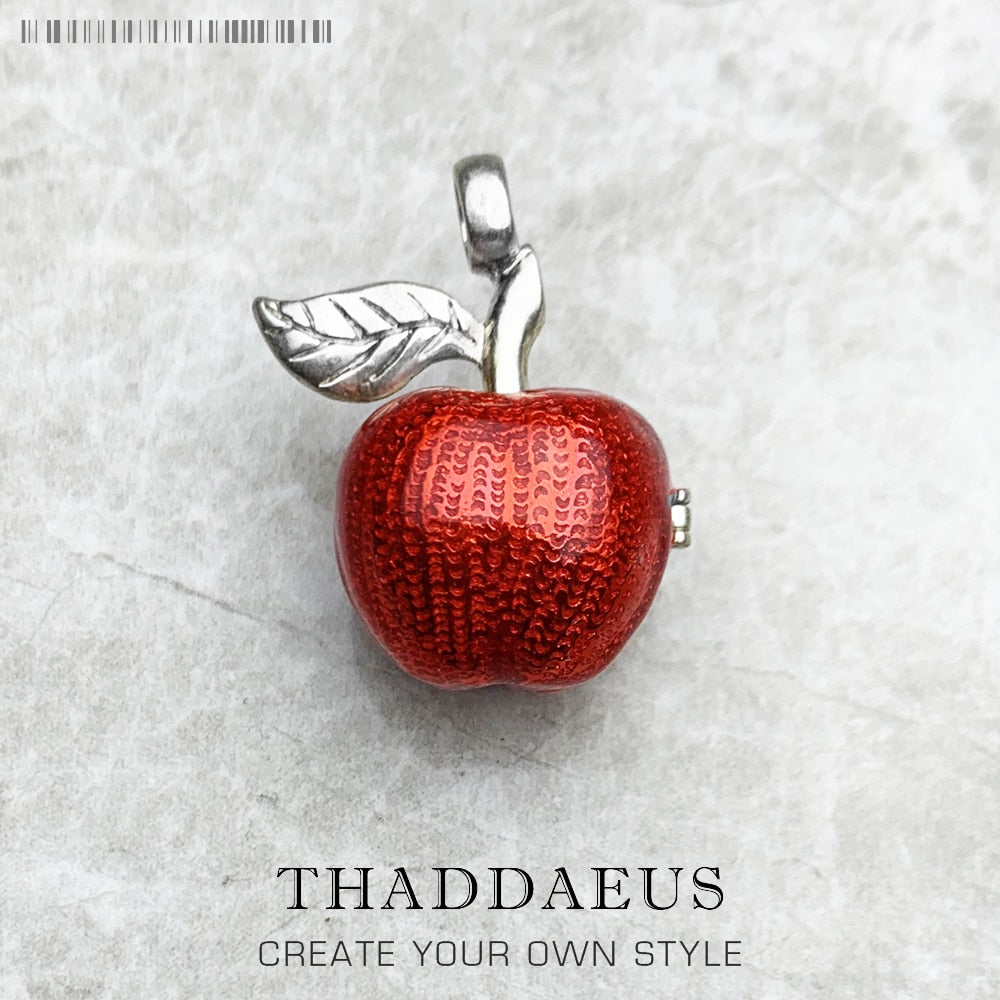 Pendant Big Red Apple Locket Brand New Fashion Jewelry Europe 925 Sterling Silver Accessories Gift For Women