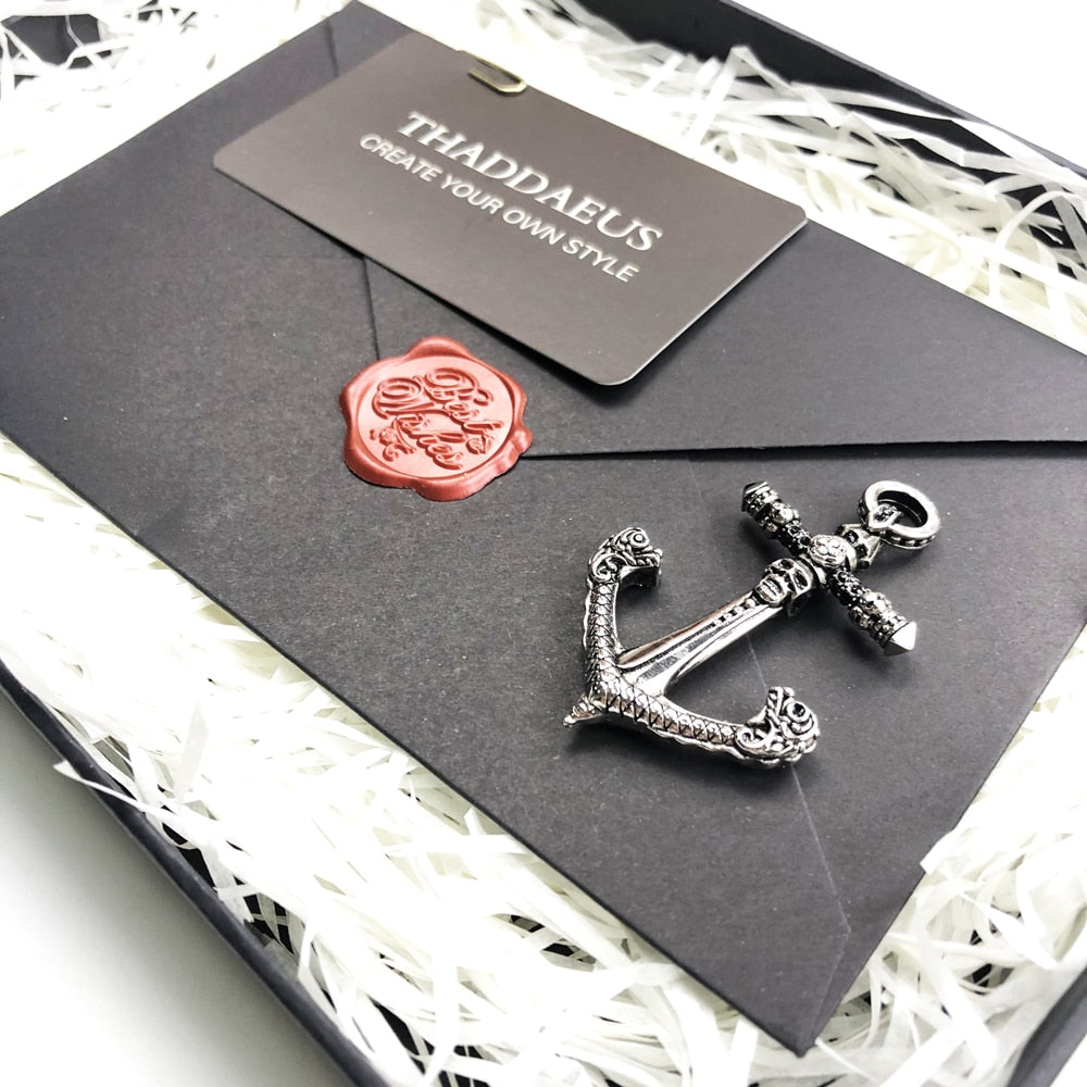 Pendant Skull Anchor Brand New Fashion Punk Jewelry Europe 925 Sterling Silver Accessories Rebel Gift For Woman Men