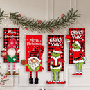 Christmas Door Hanging Banner Porch Santa Claus Faceless Doll Merry Christmas Flag Decorations For Home Navidad Ornament Pendant