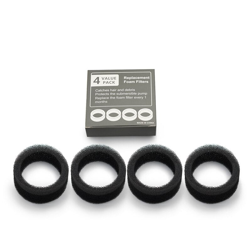 Water Fountain Carbon Replacement Filters and Foams for 304 Stainless Steel Cat Drinking Fountain 4 Packs Filters Pet Supplies
