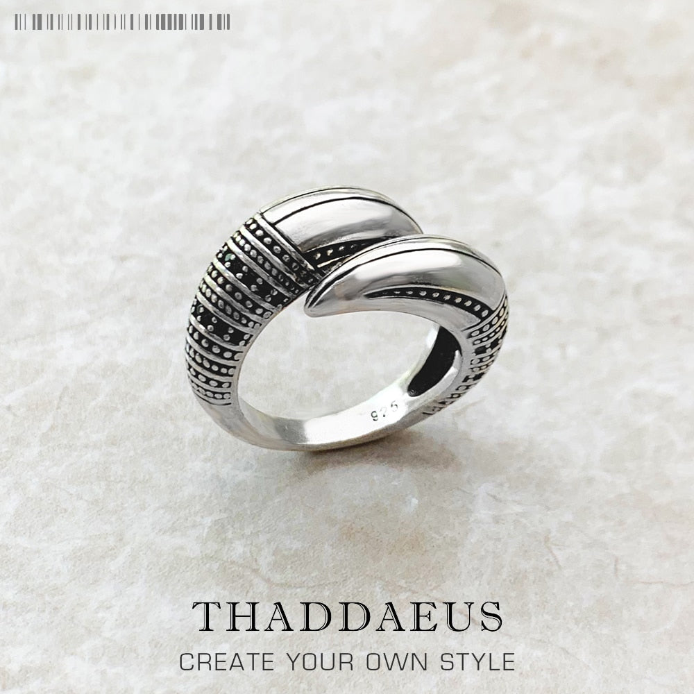 Claw Ring Europe Vintage Fine Jewerly For Men Autumn Rebel Gift In 925 Sterling Silver