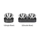 Stainless Steel Cat Feeder Bowl Dog Food Water Bowls with Stand Metal Easy to Clean Cats Dogs Double Single Pet Feeding Feeders