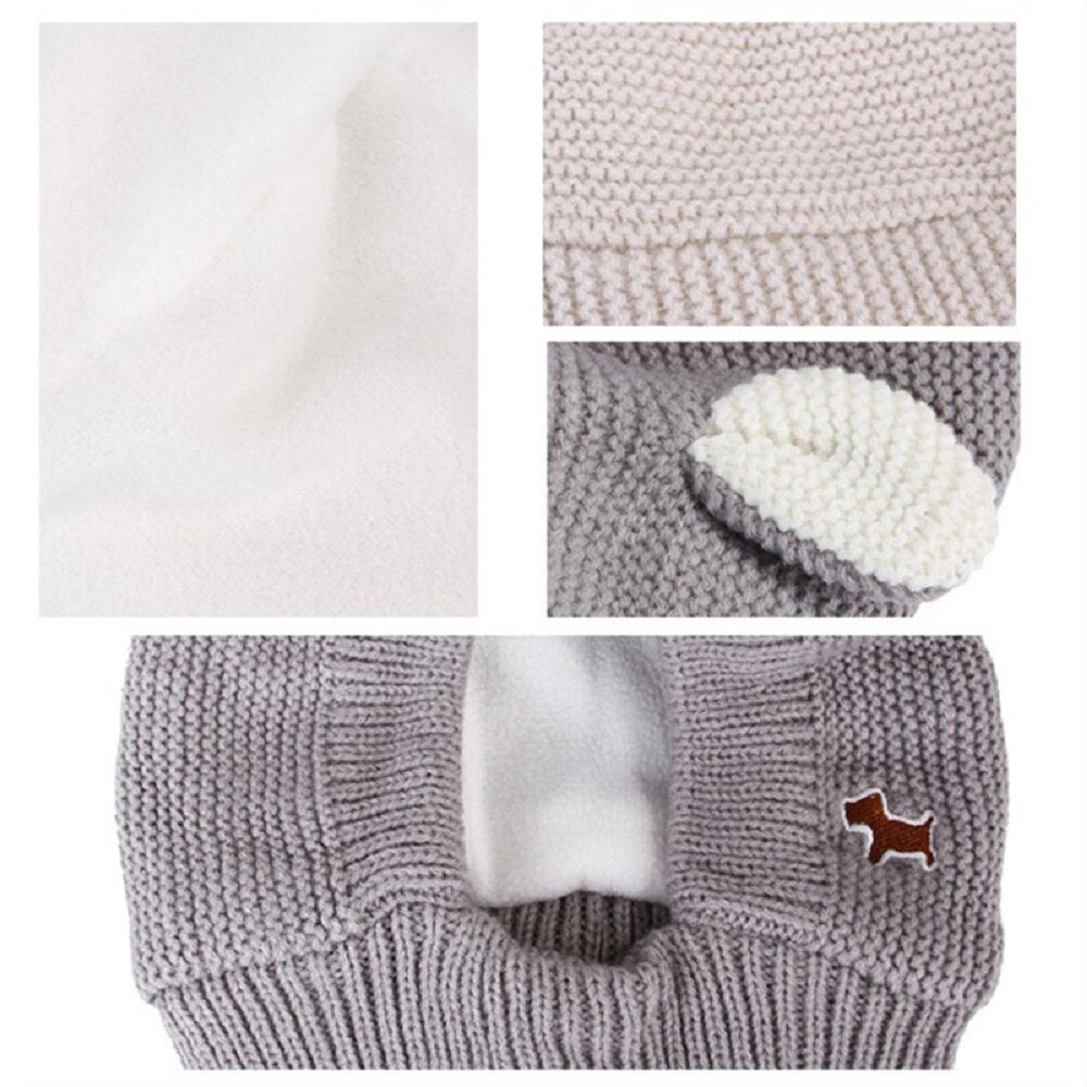 Inner Velvet Knitted Hat for Large Dogs Weighing from 15 to 25 kg Winter Comfortable Warm Polyester Crocheted Windproof Headwear - anconmall
