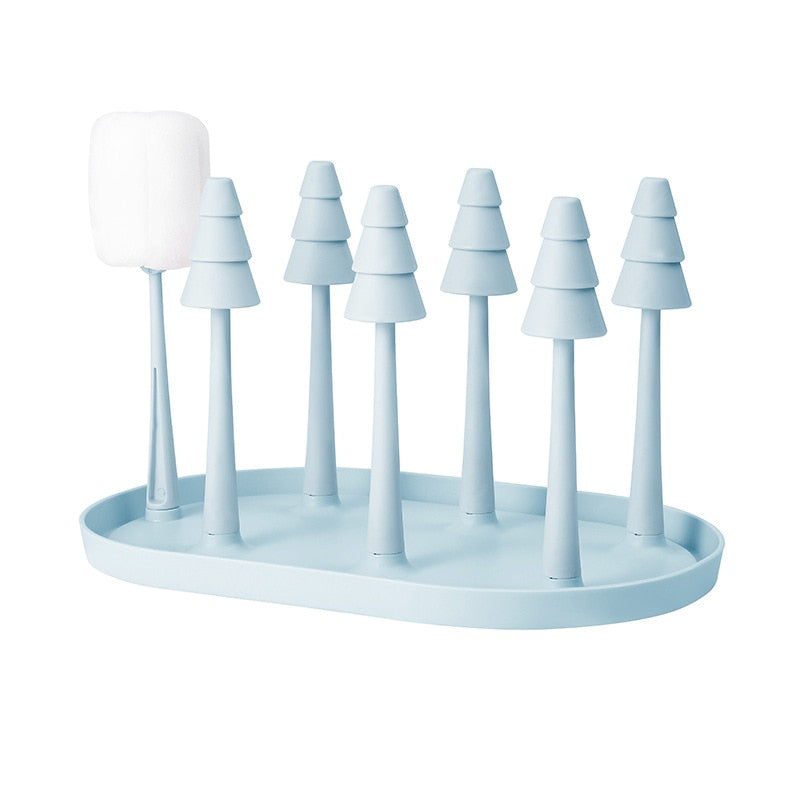 hibobi Bottle Dry Rack Baby Bottle Drain Drying Racks Forest Blue Pink Baby Bottle Cleaning Dryer Drainer Storage Drying Rack