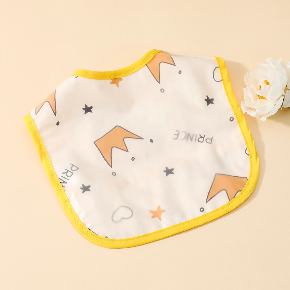 hibobi Baby Cartoon Print Waterproof Bibs Infant Cotton Bib Newborn Scarf Solid Color Baby Boys Girls Feeding Saliva Towel