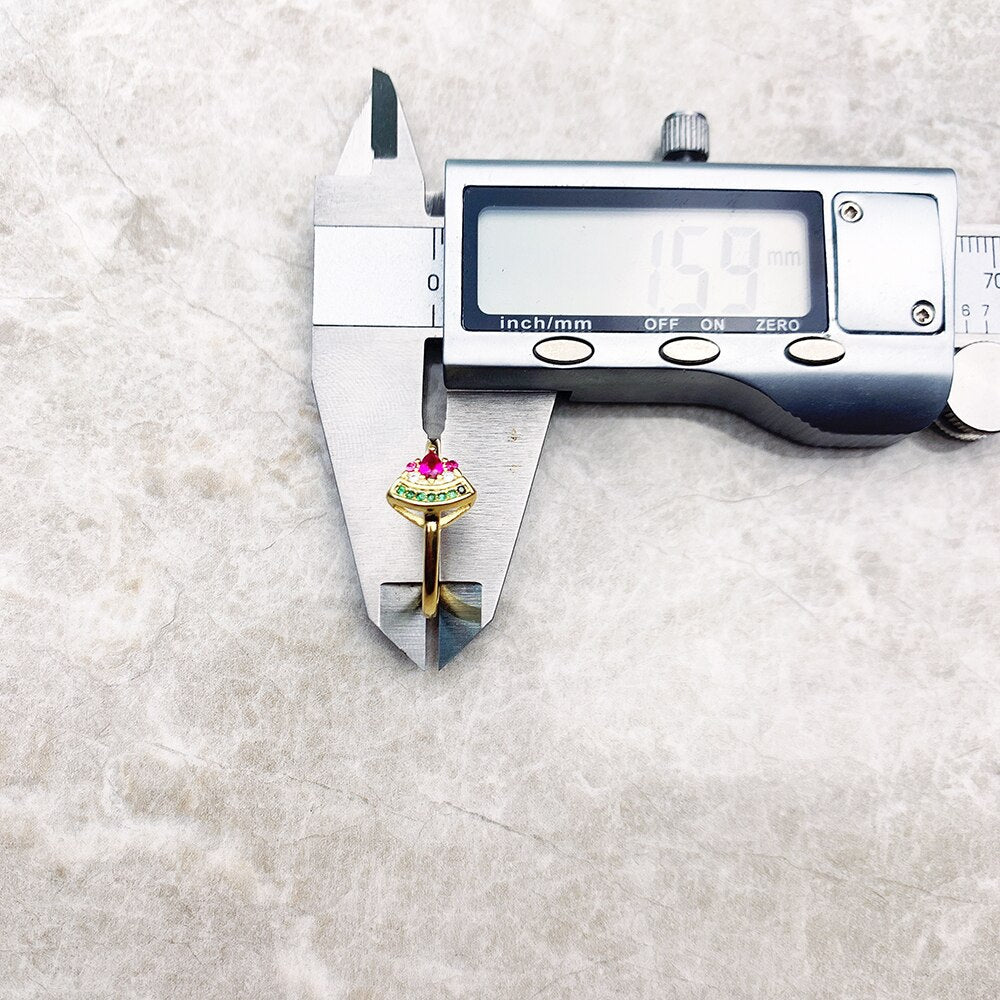 Ring Watermelon Golden 2022 New Europe Style Glam Fine Jewerly For Women Sweet And Stylish Gift In 925 Sterling Silver