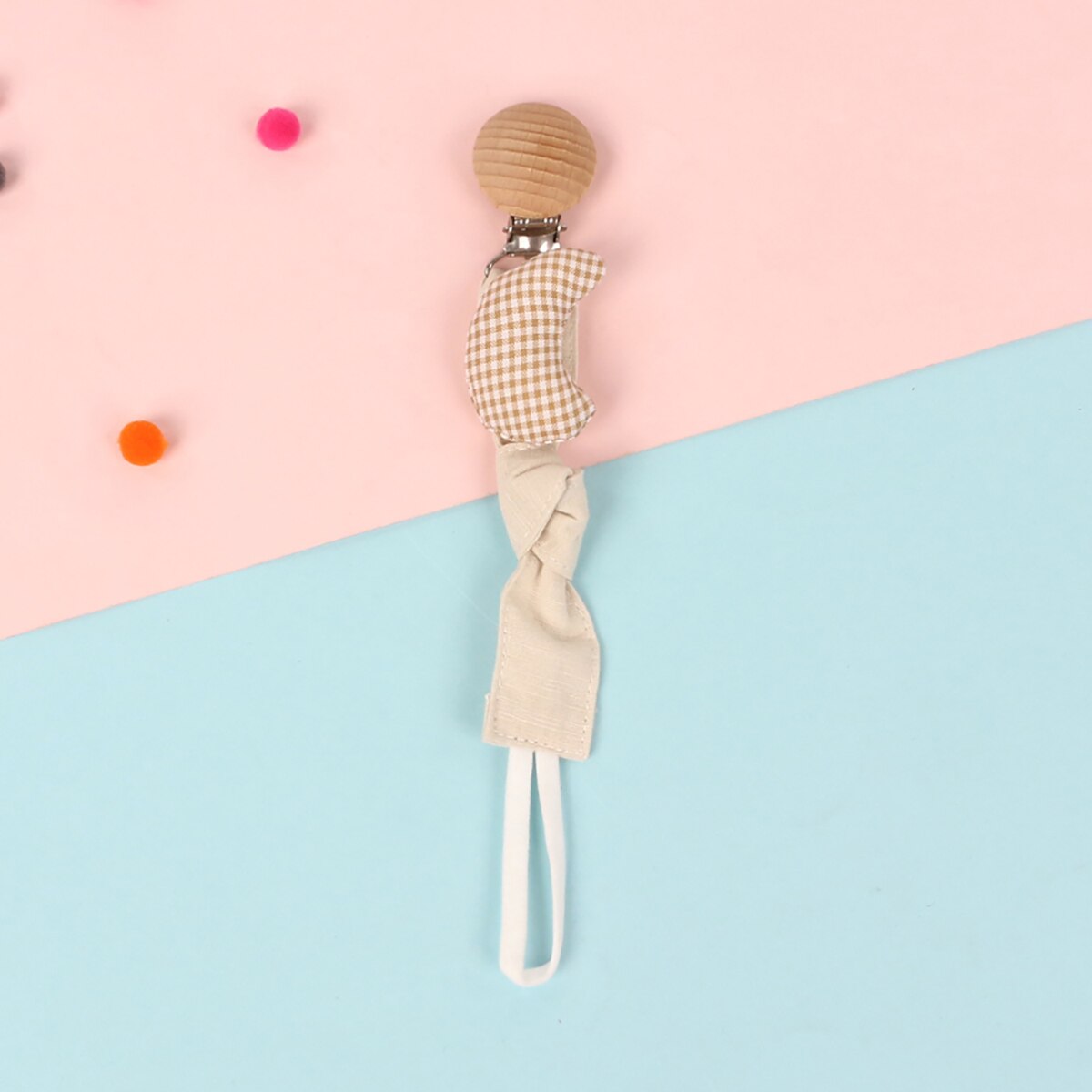 hibobi Baby Stars Shape Hanging Chain Cotton Pacifier Chain Clip Soother Nipple Holder Clasps Baby Feeding Accessories