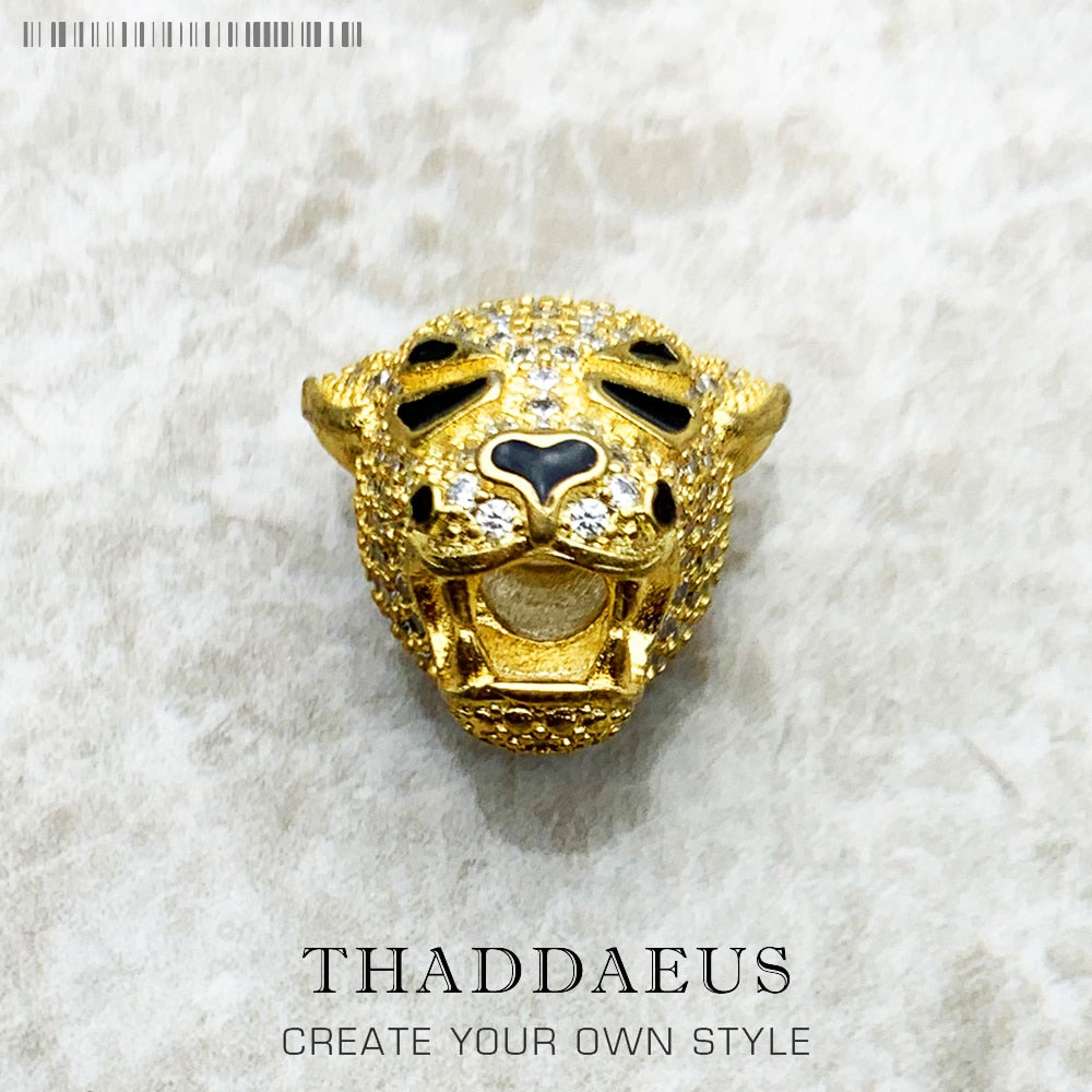 Golden Tiger Bead Europe Summer Brand New Luxury Accessories 925 Sterling Silver Charm For Jewelry Making Women Men