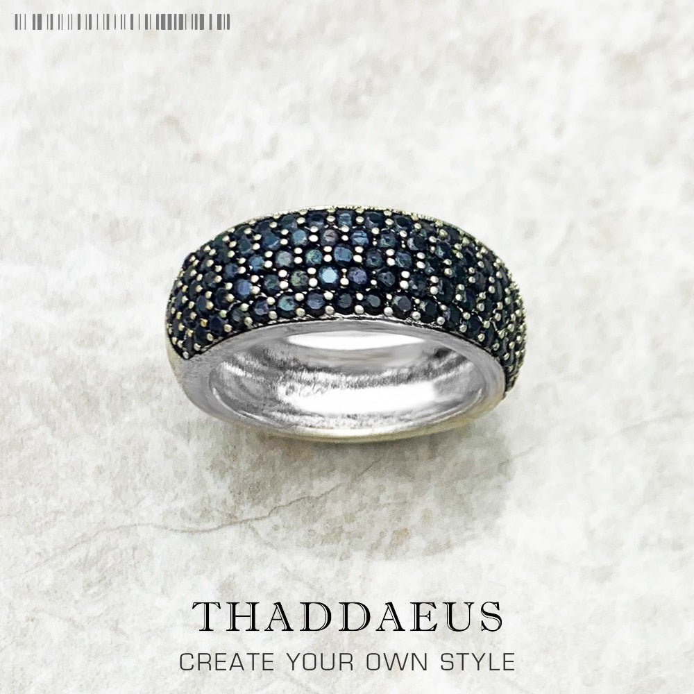 Black Pave Band Ring,Europe Style Classic Fine Jewerly For Men &amp; Women Gift In 925 Sterling Silver