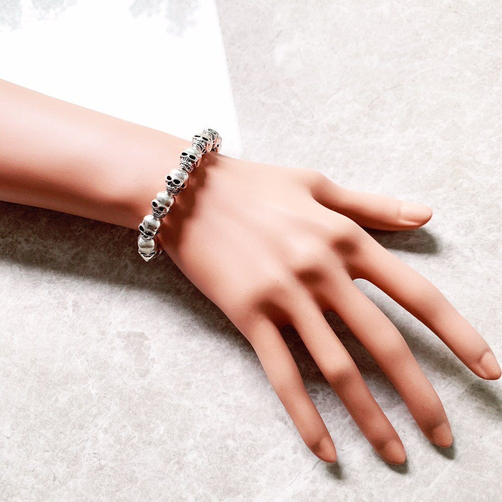 Skull Bracelet Europe Style DIY Jewelry Accessories Jewerly For Men And Women Gift In 925 Sterling Silver