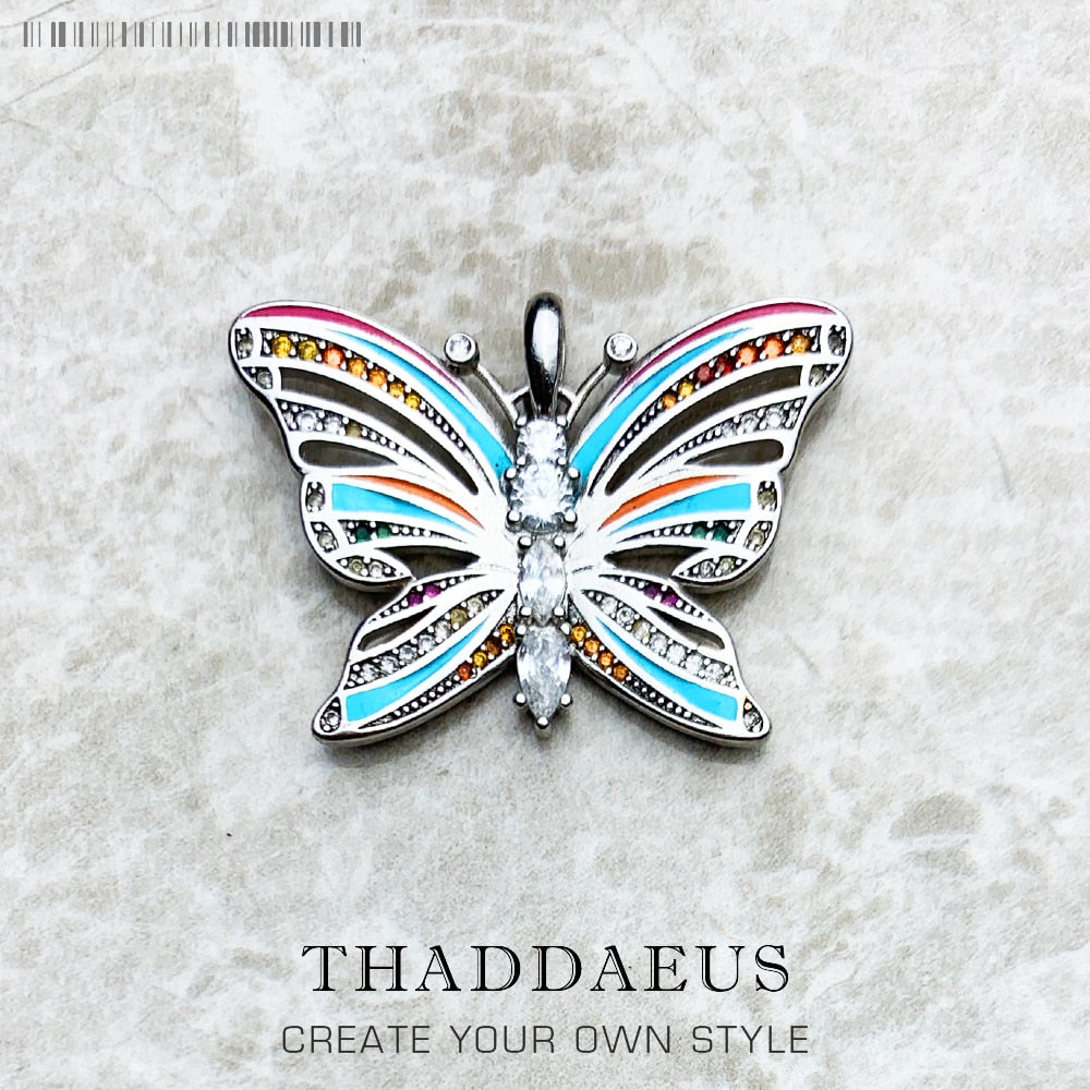 Pendants Tropical Butterfly Summer Jewelry Bohemia 925 Sterling Silver Jungle Accessories Gift For Women