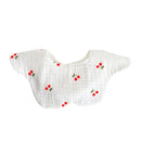 Cartoon Printed Baby Bib Round Petal Saliva Towel Comfortabel Cotton Breathable Apron Newborn 360 Degree Rotation Bandanas Burp