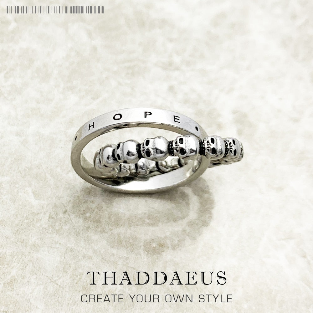 Ring Skull, Love, Faith, Hope 2022 Brand New Vintage Fine Jewerly For Women Men Gift In 925 Sterling Silver