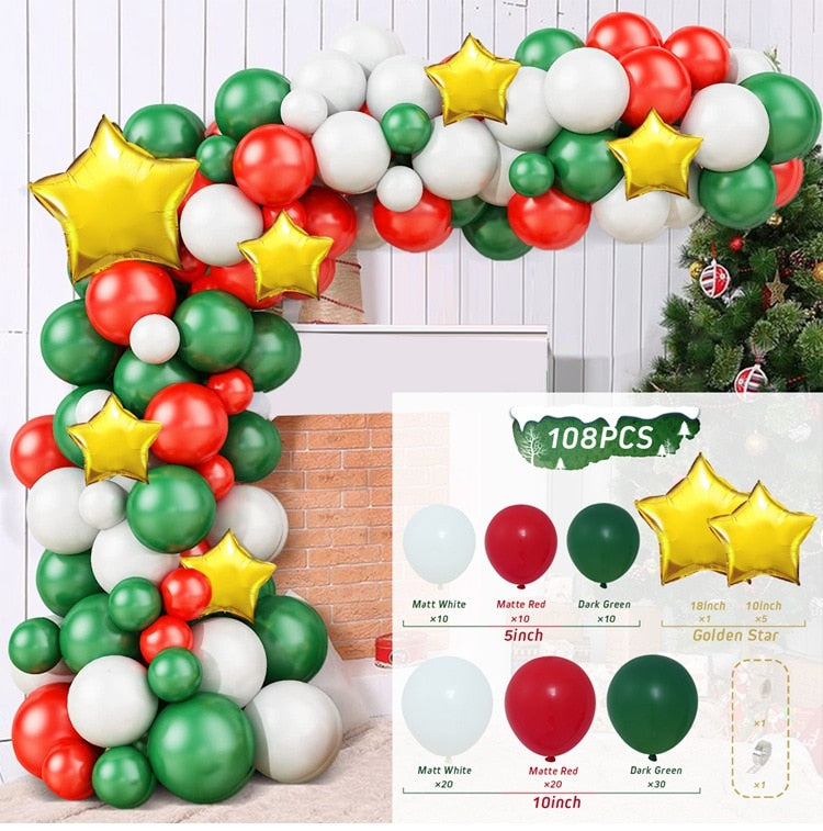 Christmas Balloon Garland Arch kit 2022 Merry Christmas Decorations For Home Xmas Balloon Navidad Noel Gift New Year 2023 - anconmall