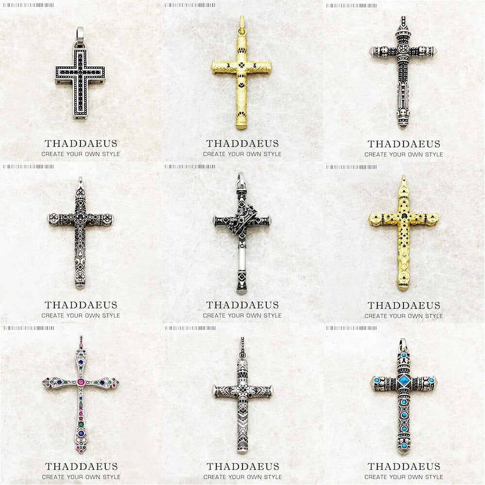 Pendant Majestic Cross & Crown Jewelry Europe 925 Sterling Silver Symbolism Promises Shield And Certaint Gift For Woman Men