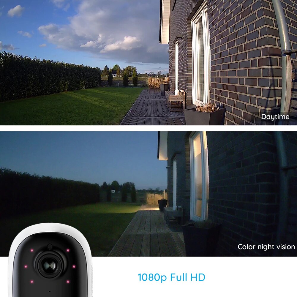 Reolink Argus 2E Solar-Powered WiFi Camera Outdoor 1080p Full HD PIR Motion Detection 2-Way Audio Wide Viewing Angle Google Home